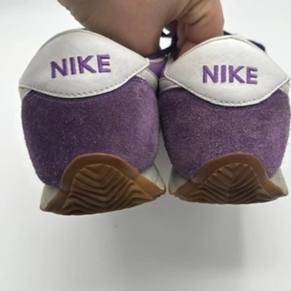 Nike Cortez Sneakers Women Sz 9 Purple Suede Nylon Retro Running Shoes